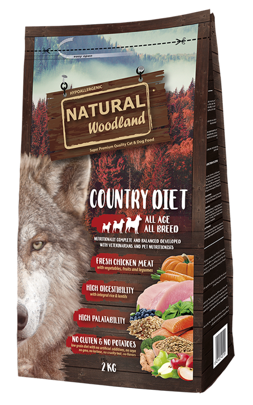 Natural Woodland Country · pienso diario de pollo y arroz